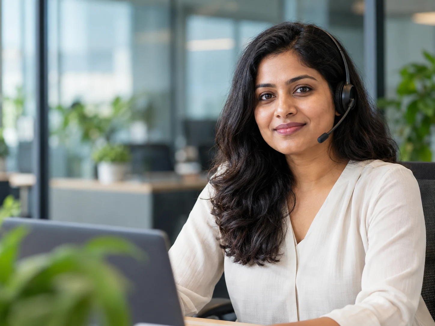 A support professional ready for a customer conversation